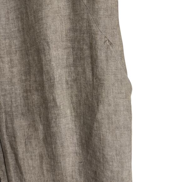 Eleventy Brown Linen Sleeveless Open Front Long Duster Trench Vest Size 10 - Picture 5 of 11